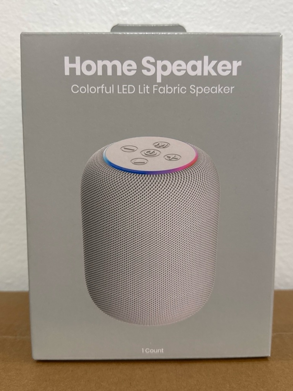 Home Speaker - White Colorful LED Lit Fabric Portable Speaker